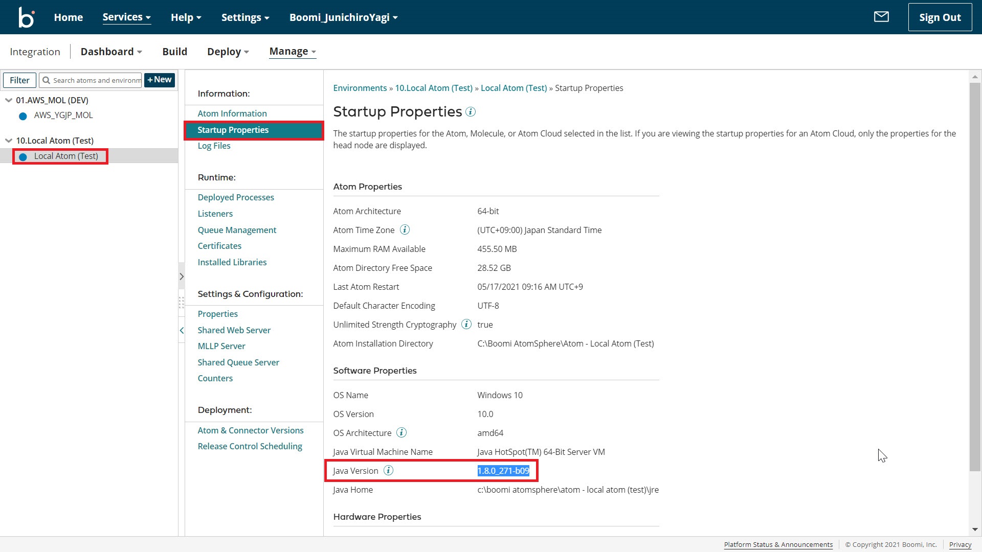 Article Japanese Practical Guide, Upgrade guide for ‘Update to use Java 11.0.8.10.1’ Boomi