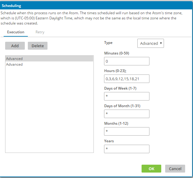 Article Setting Schedules using the Advanced Schedule Capability