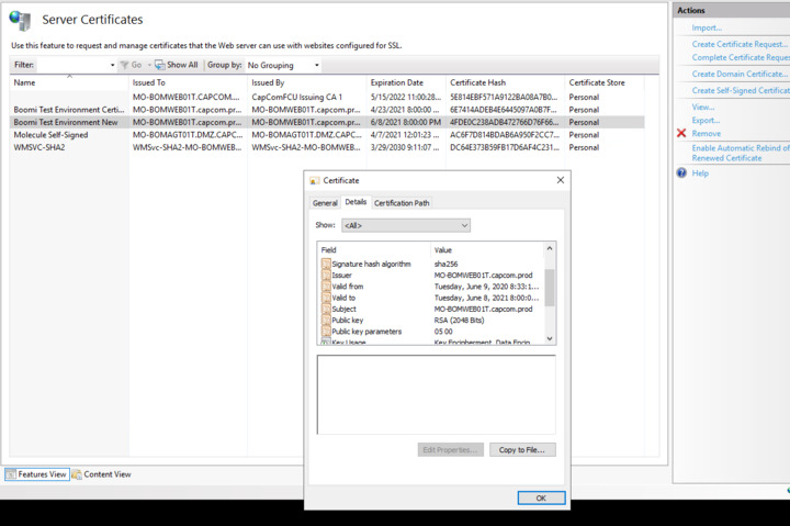Question: Self signed IIS SSL certificate error in process after Question: Self signed IIS SSL certificate error in process after